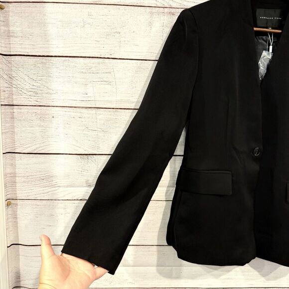 Endless Rose Open Front Black Tailored Single Button Blazer Size Medium - Picture 6 of 11